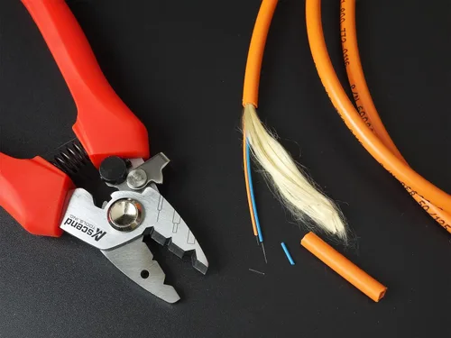 Miniatura 5 de Ascend Tools Pelacables de fibra óptica de tres orificios de 5,5 pulgadas para empalme de cables, preparación de cables, chaqueta de pelado, búfer