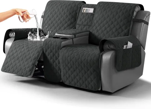 Miniatura 21 de TAOCOCO Funda para Sillón de Dos Plazas Reclinable 100% Impermeable con Consola Central, Funda de Sofá Reclinable Reversible para 2 Asientos