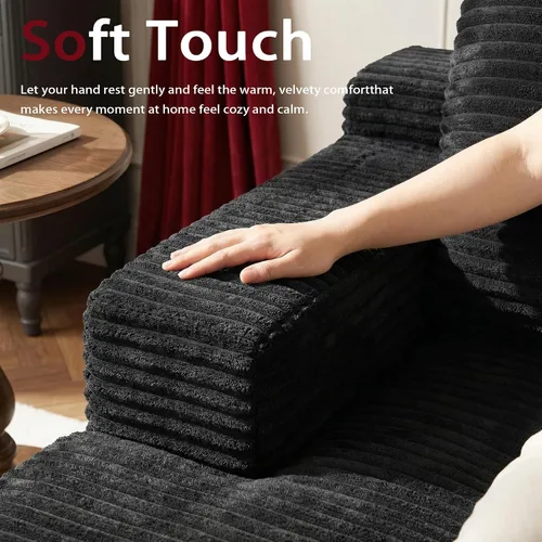 Miniatura 5 de Sofá modular moderno de 96 pulgadas para sala de estar, sofá modular tapizado, sin hueso, cómodo sofá nube con diván en forma de L