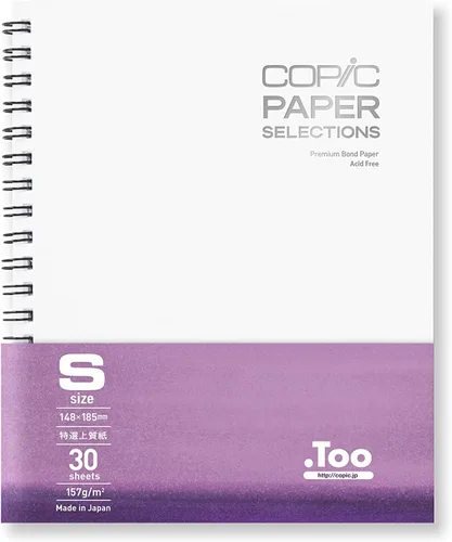 Copic Cuaderno de bocetos encuadernado con alambre, S, 5 x 7 pulgadas, papel de enlace premium (157 gsm), 30 hojas, color blanco
