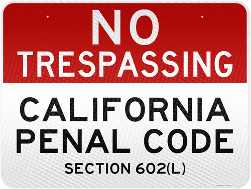 Miniatura 11 de No Trespassing California Penal Code Section 602 (L), 7 x 10 pulgadas, aluminio 040 libre de óxido, resistente a la decoloración, fabricado