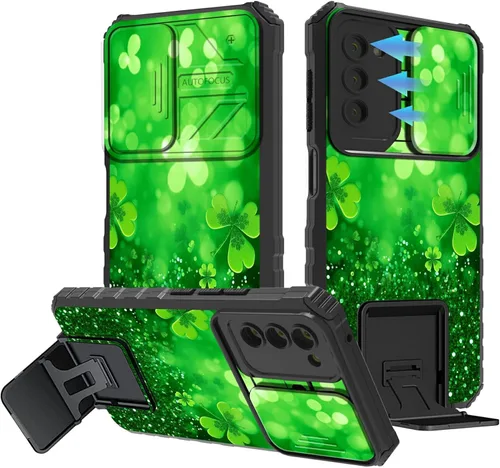 Miniatura 901 de Funda para Samsung Galaxy S22 Ultra 5G, Galaxy S22 Ultra con cubierta de cámara deslizante, funda resistente de doble capa con función atril Black