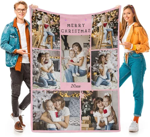 Miniatura 14 de inkArts Mantas personalizadas con fotos para la familia, manta de fotos personalizada, mantas personalizadas con fotos como regalos para Navidad, 8