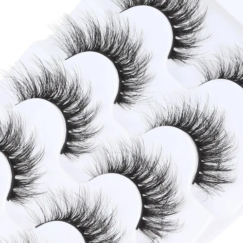 Miniatura 119 de Veleasha Pestañas postizas de manga puntiagudas, 100% hechas a mano, aspecto natural, pestañas postizas ligeras con banda transparente suave