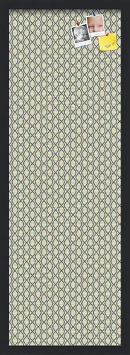 Miniatura 30 de PinPix Tablero de anuncios de corcho de 13 x 13 pulgadas. Este tablero decorativo enmarcado viene con diseño de ondas en blanco y negro y un marco