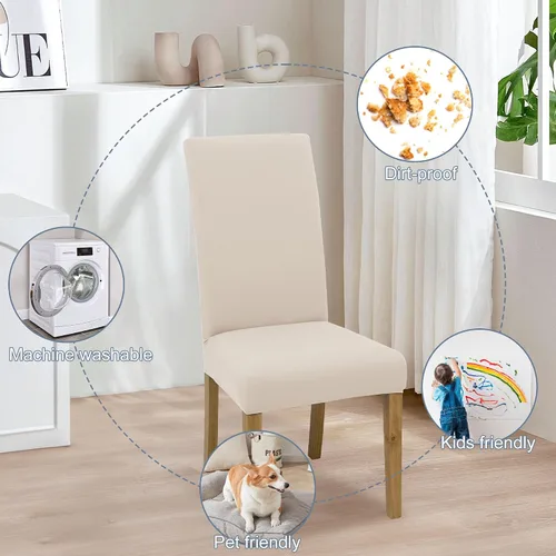 Miniatura 6 de BIETYONE - Fundas para sillas de comedor, juego de 2 fundas para sillas de comedor o cocina, lavables, protectoras, para sillas Parsons
