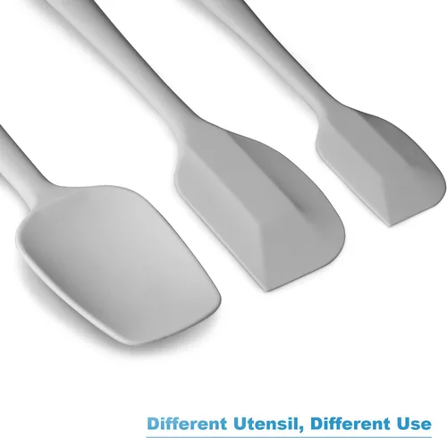 Miniatura 6 de Juego de espátulas de silicona de 3 piezas, mango ergonómico, espátulas de alta resistencia al calor, espátulas de goma antiadherentes con núcleo