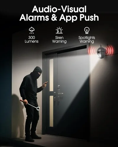 Miniatura 7 de Cámaras de seguridad ARCCTV inalámbricas para exteriores con energía solar, cámara para exteriores con batería de 4MP, vista de 360°, visión
