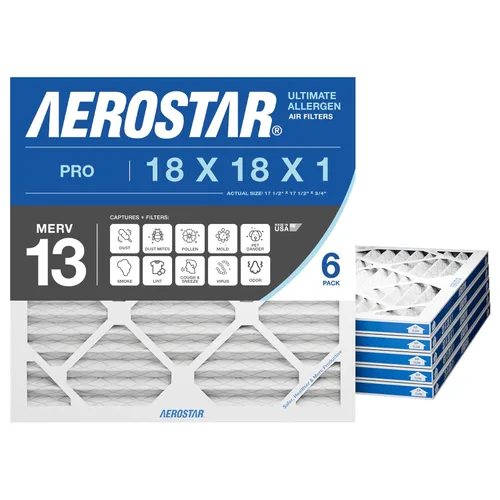 Miniatura 11 de Aerostar Filtro de aire MERV 8 de 18 x 18 x 1, 4 unidades, tamaño real (17.50 x 17.50 x 0.75), HVAC, aire acondicionado y filtro de horno que
