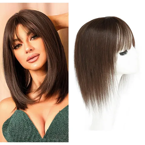 Miniatura 8 de viviaBella Extensiones de cabello humano con clip, sin costuras, para mujer, base de seda gruesa para cabello que pica