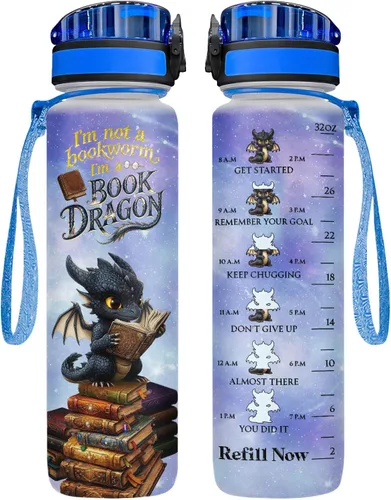 Miniatura 24 de 34HD Crazy Cat Botella de Agua 32 oz Plástico Tritan, Its Fine Everything Is Fine Botella de Agua, Regalos Divertidos de Cumpleaños Día