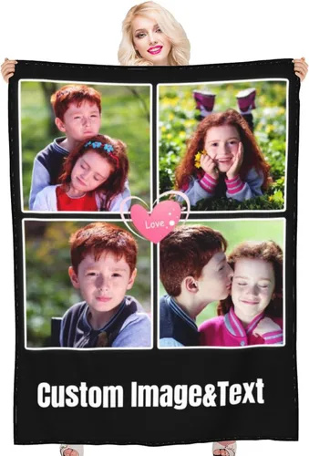 Miniatura 8 de Manta de fotos personalizada con texto fotográfico, mantas personalizadas, regalos personalizados para cumpleaños, aniversario, graduación