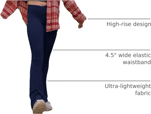 Miniatura 56 de TNNZEET Leggings acampanados negros para mujer, pantalones de yoga cruzados con bolsillos, corte de bota, leggings acampanados