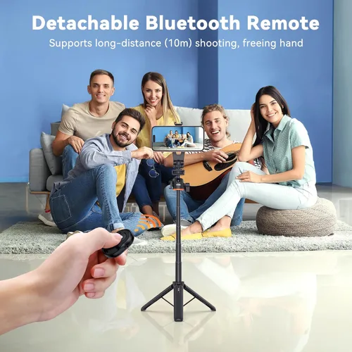 Miniatura 4 de VRIG - Trípode magnético para selfie stick de 21.6 pulgadas con control remoto inalámbrico, trípode extensible para teléfono Magsafe para iPhone 16