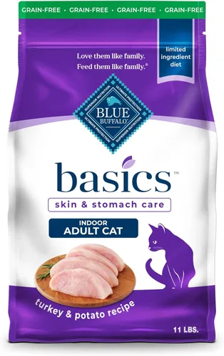 Miniatura 15 de Blue Buffalo Basics - Alimento seco para gatos sin granos, cuidado de la piel y el estómago, dieta de ingredientes limitados para gatos