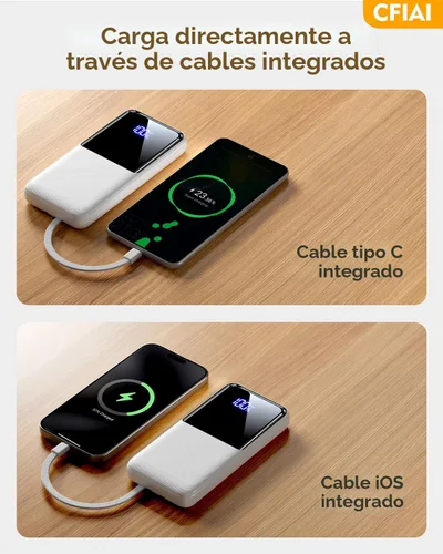 Miniatura 3 de Banco de Energía Cargador Portátil - Paquete de Batería de 15,000mAh Cargador de Teléfono Portátil con Cable Integrado 22.5W Carga Rápida Powerbank