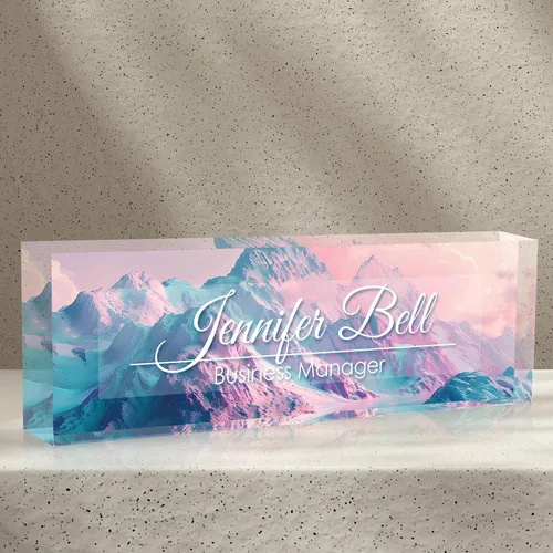 Miniatura 27 de Placa de nombre de escritorio personalizada, diamantes azules, regalo de decoración de oficina para profesores, jefes, empleados