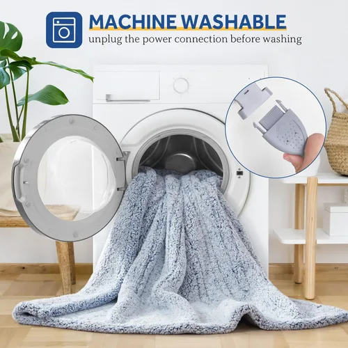 Miniatura 6 de Sealy - Manta eléctrica térmica de doble sherpa suave de 50 x 60 pulgadas súper acogedora con 6 niveles de calentamiento rápido y apagado automático