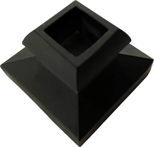 Miniatura 4 de Base plana para balaustrés delgada - para balaustres cuadrados de hierro de 1/2 pulgada - Juego de 10 (Negro satinado) - DH-SS2