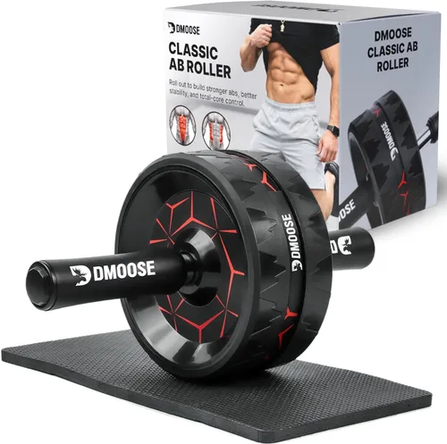 Miniatura 11 de DMoose Fitness - Rodillo para abdominales con soporte para codos y 2 almohadillas para rodillas - Entrenador de ejercicios abdominales para Negro
