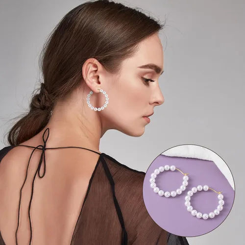 Miniatura 5 de OIIKI 120 piezas de aros para hacer aretes, 4 tamaños de aros para joyería con baño de oro, aros abiertos, anillos de metal para aretes, cuentas 120