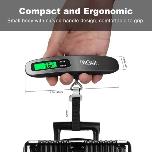 Miniatura 7 de BAGAIL Digital Luggage Scale, 110lbs Hanging Baggage Scale with Backlit LCD Display, Portable Suitcase Weighing Scale, Travel Luggage Weight Scale