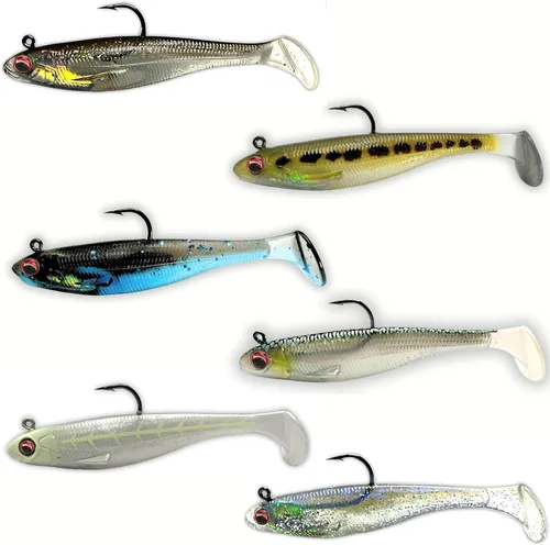 Miniatura 8 de USA Bass Tackle Patriot Shad - Swimbaits de Cola de Paleta con Aroma Infundido, Señuelos de Pesca Pre-Aparejados, Carnada Premium con Anzuelo Owner