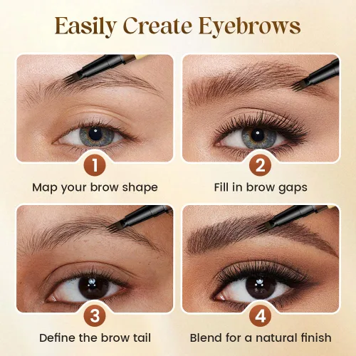 Miniatura 2 de 2 bolígrafos de cejas líquido Microblading de 4 puntas, crea trazos naturales similares al cabello, resistente al agua, de larga duración, a prueba