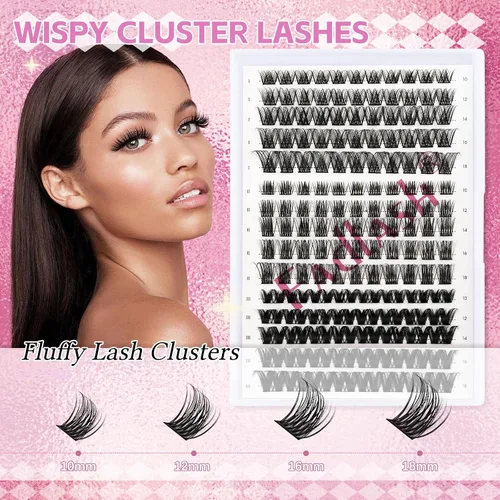 Miniatura 3 de FADLASH Extensiones de pestañas en racimo de pestañas de 0.35-0.70 pulgadas, para colocar en casa, rizado D, pestañas individuales en casa