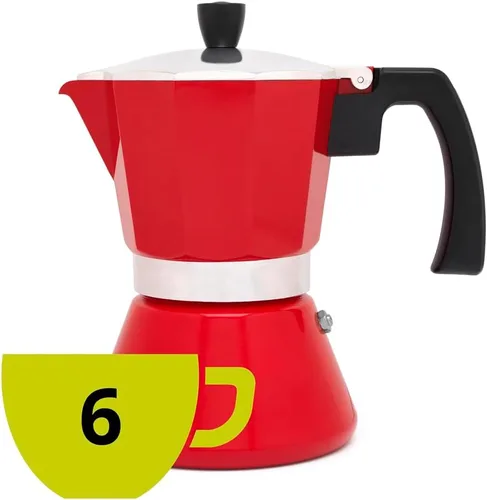 Miniatura 2 de Leopold Cafetera Espresso 6 tazas Tivoli-roja (Induccion)