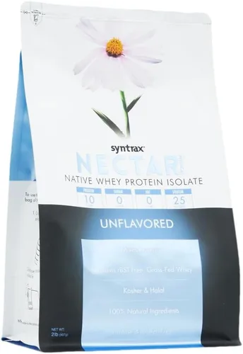 Miniatura 2 de Syntrax Nutrition Nectar Medical, aislado de proteína de suero totalmente natural, sin sabor, 2 libras (2 libras, sin sabor)