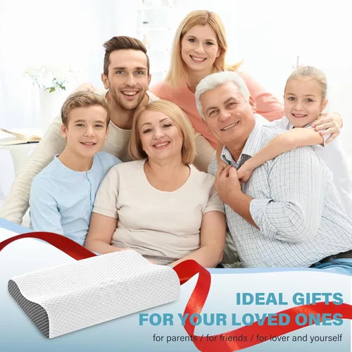 Miniatura 7 de Juego de 2 almohadas refrescantes tamaño Queen, almohadas de espuma viscoelástica para dormir, almohada cervical ergonómica para aliviar el dolor