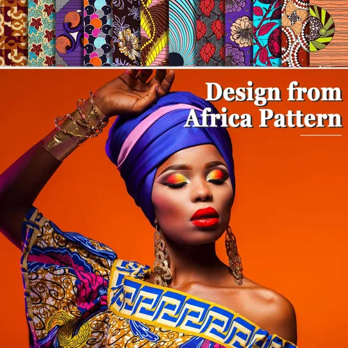 Miniatura 2 de 12 piezas de tela africana con estampado africano de tela africana por yarda para coser cubrir la cara, proyectos de manualidades y trabajos