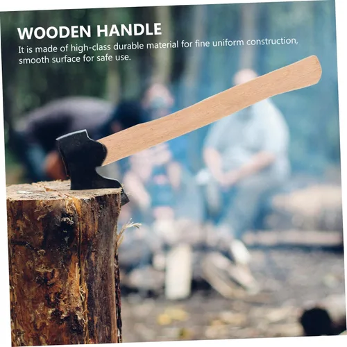 Miniatura 4 de Mango de hacha de madera de 19.68 pulgadas, mango de hacha de repuesto para corte de leña y camping, pieza de madera ergonómica duradera con fácil