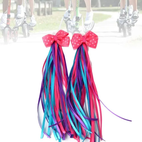 Miniatura 4 de SEWACC 1 par de serpentinas de bicicleta coloridos empuñaduras de manillar de bicicleta cintas de borla arco iris serpentinas de bicicleta Scooter