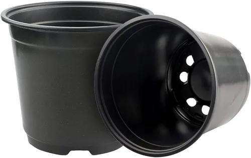 Miniatura 5 de KINGLAKE 100 piezas de plantas de plástico de 6 pulgadas, macetas de vivero, plantas de semillero, contenedor de plantas de flores, macetas de Negro