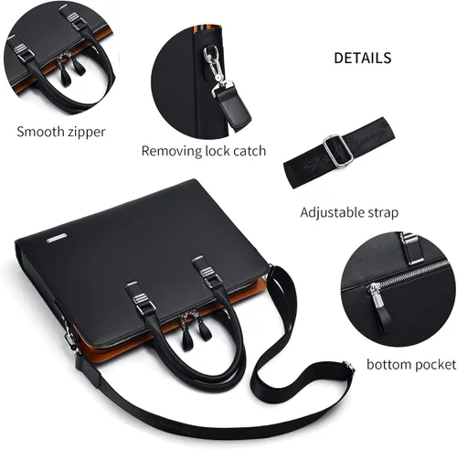 Miniatura 5 de FSD.WG Bolso de negocios Cartera de cuero Bolso de hombro para portátil Bolso de negocios para hombres