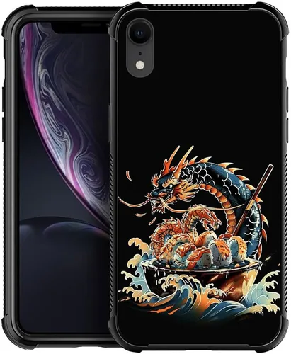 Miniatura 7 de DJSOK Funda compatible con iPhone XR, H American Eagle Flag con cuatro esquinas, protección a prueba de golpes, TPU suave y patrón de policarbonato