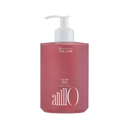 ANILLO Rosy Night Repair Shampoo – Anti-caspa y reparación de daños con agua de rosa de damasco y ceramida – Color seguro, sin silicona ni sulfato