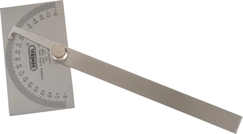 General Tools, Mfg 17, transportador con ángulos de acero, ajustable, de 6 pulgadas.