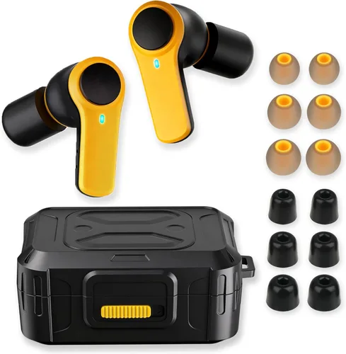 Auriculares Bluetooth 6.0 para el lugar de trabajo, tiempo de reproducción de 70 horas, IP56 impermeable, cancelación de ruido SNR de 30 dB, ENC,
