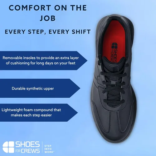 Miniatura 3 de Shoes for Crews Zapatillas de trabajo antideslizantes para hombre, cómodas, antideslizantes, para restaurantes, salud, venta al por menor