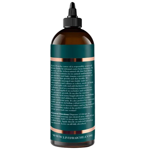 Miniatura 7 de Aceite de Ricino Orgánico (16oz) - Botella de Aceite de Ricino Orgánico Puro, Hexano Libre, Prensado en Frío, Sin Refinar - Aceite Natural