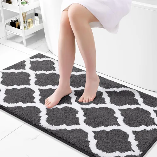 Miniatura 47 de OLANLY Alfombras de baño de 24 x 16 pulgadas, microfibra suave y absorbente, antideslizante y peluda, lavable a máquina, tapetes para el suelo