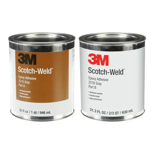 Miniatura 8 de 3M Scotch-Weld Adhesivo epoxi 2216, gris, resistente al calor, versátil, parte B/A, kit de tubos, 2 fl oz (2.0 fl oz)