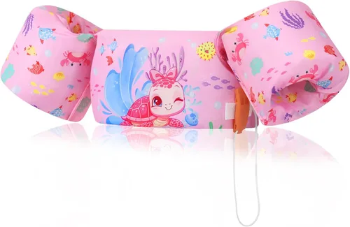 Miniatura 46 de MoKo Chaleco de natación para niños pequeños, flotadores de brazo de natación de 22 a 66 libras, niños y niñas, con dibujos animados, alas de agua