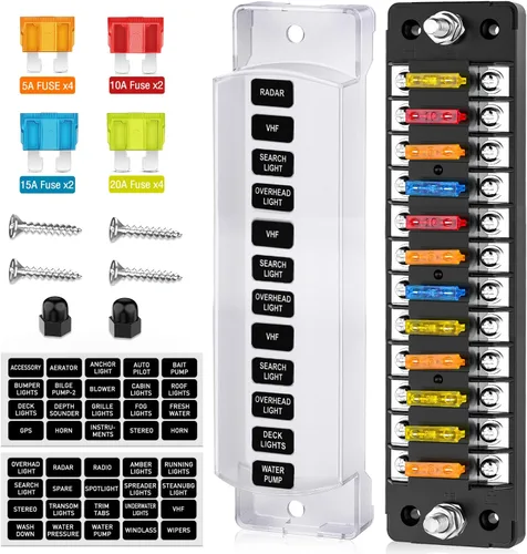 Miniatura 15 de Nilight - Bloque de fusibles de hoja de 6 vías 50055F, 6 circuitos con caja de fusibles de bus negativo con indicador LED ATO/ATC Panel de fusibles