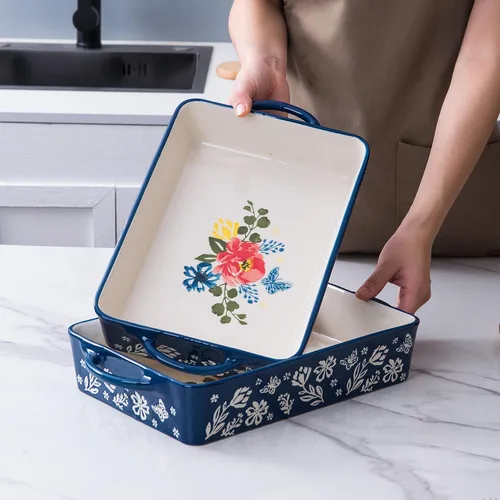 Miniatura 5 de Cacerola 9x13 para hornear, sartén para cazuela, cazuelas para horno, sartén de cerámica para lasaña, cazuelas para horno, sartén de cerámica