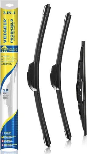 Miniatura 15 de Paquete de 3 plumas limpiaparabrisas delanteros y traseros para automóviles, calidad original de fábrica, 15 pulgadas, 15 pulgadas, 13 pulgadas
