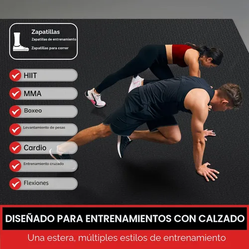 Miniatura 2 de GymCope - Alfombra grande para entrenar en casa, 12 x 6 pies, 10 x 6 pies, 9 x 6 pies, 8 x 6 pies, 7 x 5 pies, 6 x 4 pies, extragrueso, alfombra